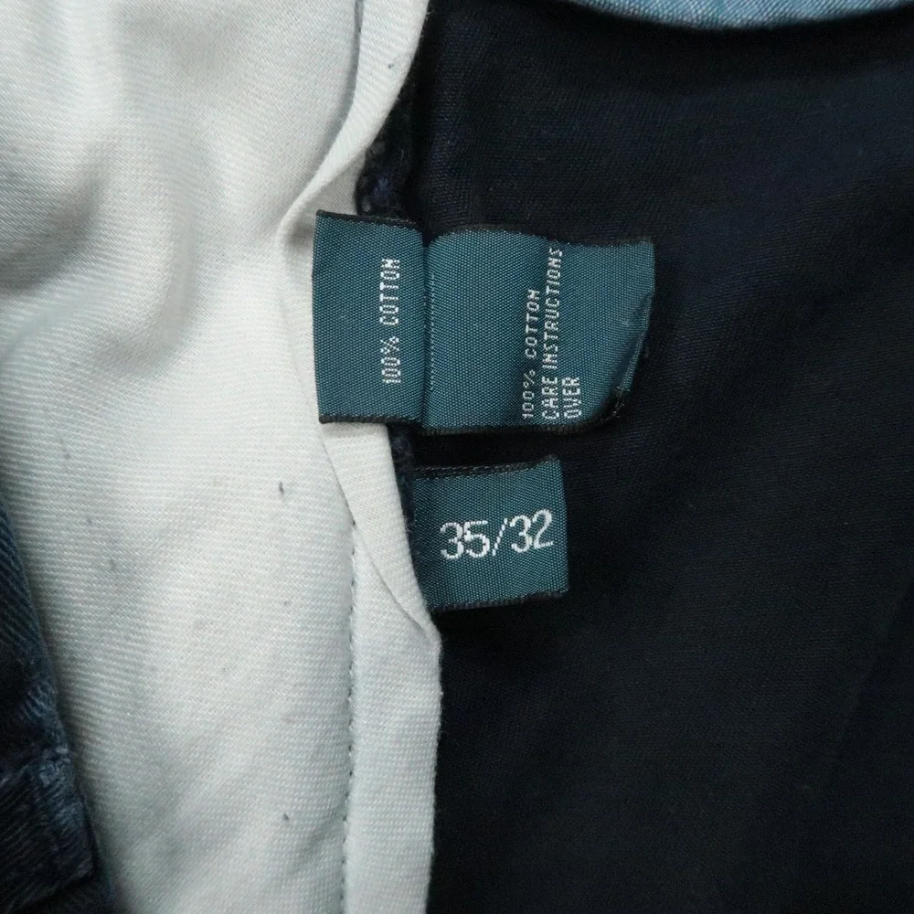 Polo Ralph Lauren Pants Mens 35x32 Blue‎ Chino Double Pleat Classic Fit Trouser